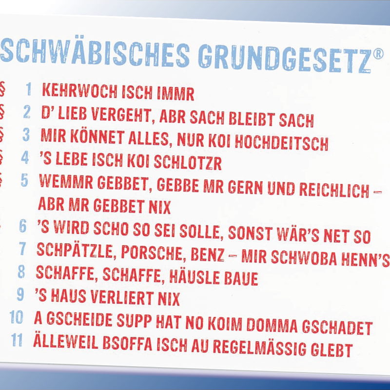 Schwäbisches Grundgesetz mit 11 Paragrafen